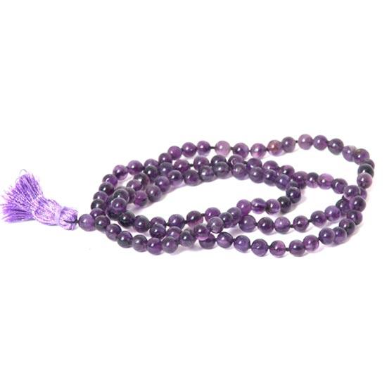 Amethyst Mala Beads Necklace -  Japa Mala - Japa Neklace - Tassel Necklace - 108