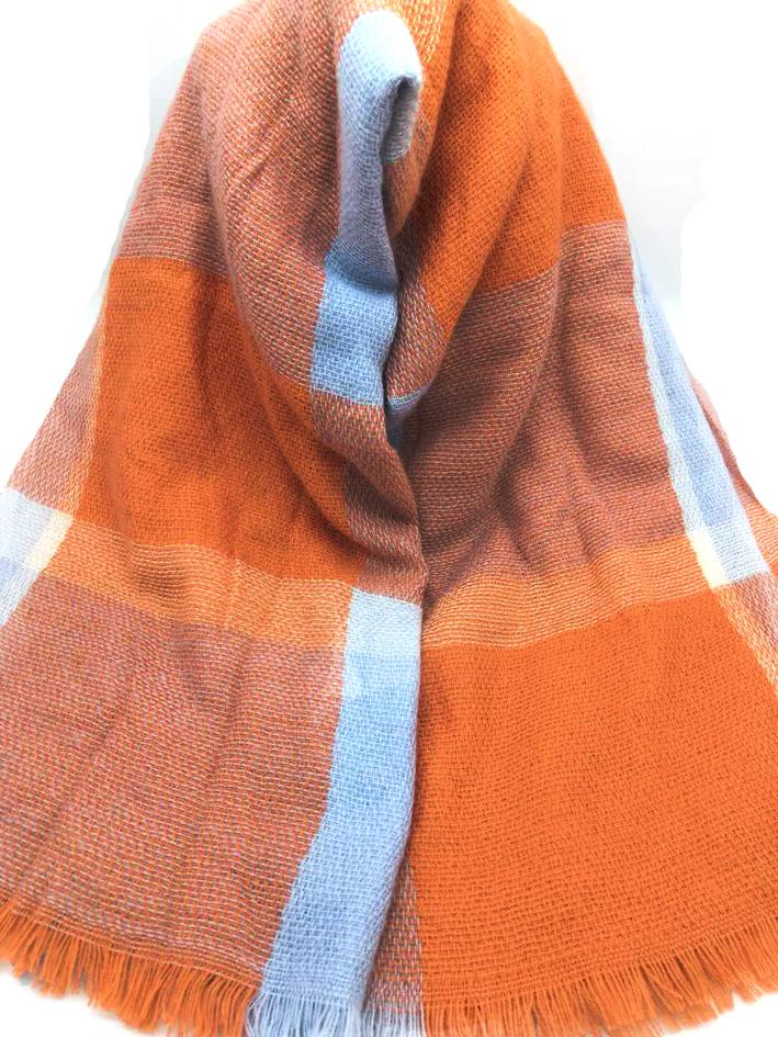 Colorblock Fringed Blanket Scarf - Style 2