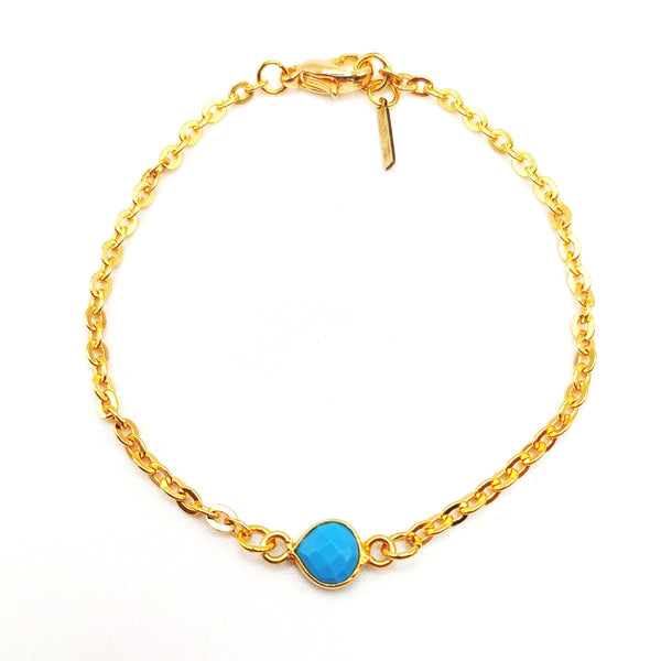 Dainty Oval Turquoise Bracelet