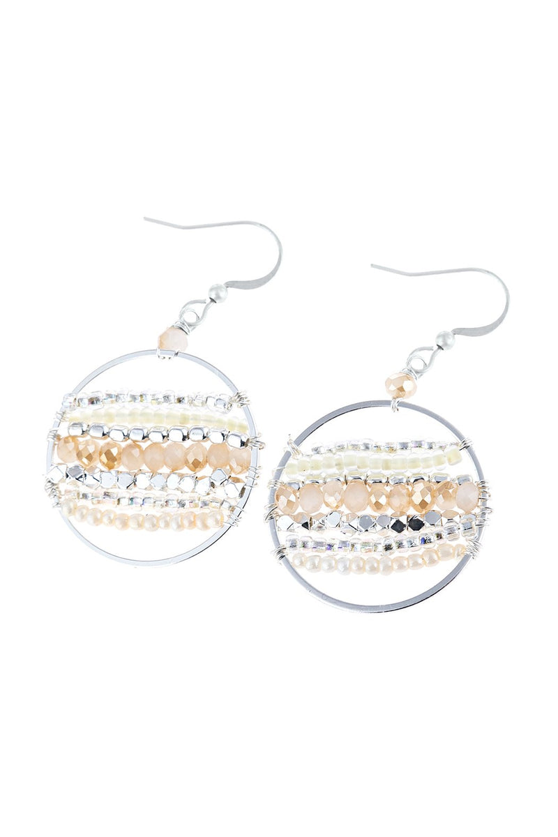 Hde3045 - Mixed Beads Drop Earrings