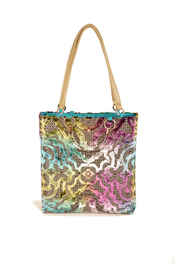 Baroque Teal Large Tote