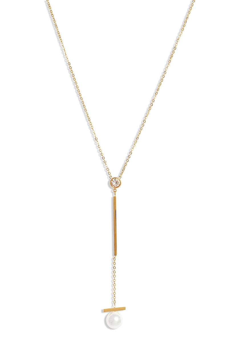 Pearl Bar Drop Necklace