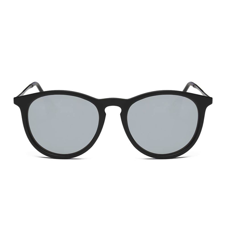 AMES | D35 - Retro Vintage Inspired Horned Keyhole Round Sunglasses