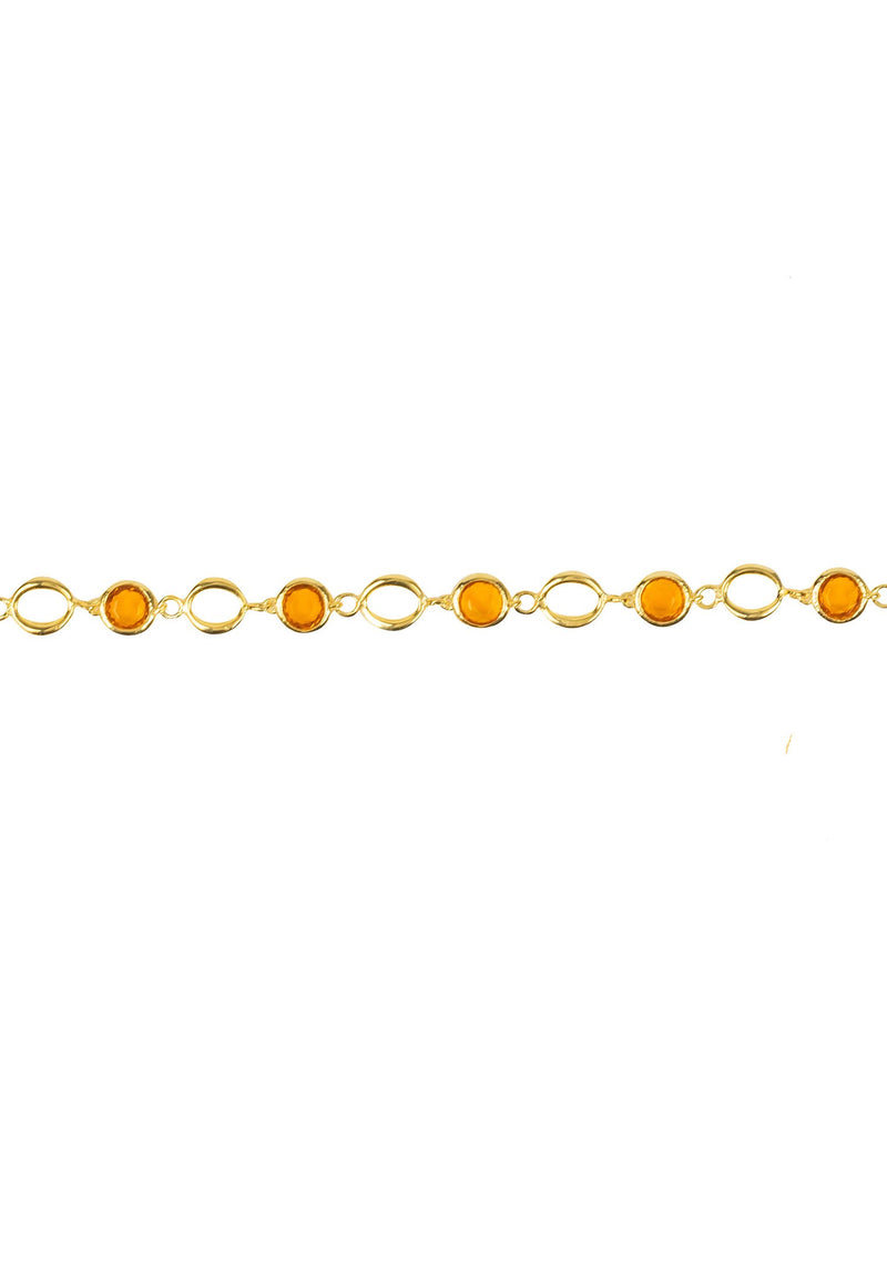Milan Link Gemstone Bracelet Gold Citrine