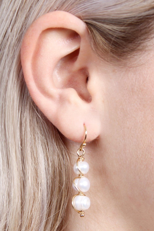 25404 - Pearl Wired Wrap Earrings