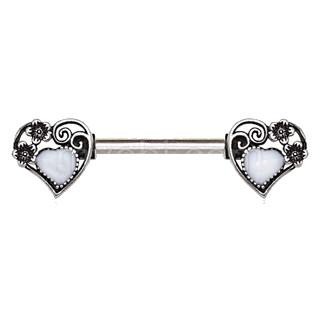 316L Stainless Steel Steampunk Heart Nipple Bar