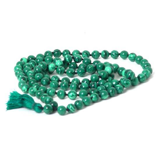 Malachite Mala Beads Necklace -  Japa Mala - Japa Neklace - Tassel Necklace - 108