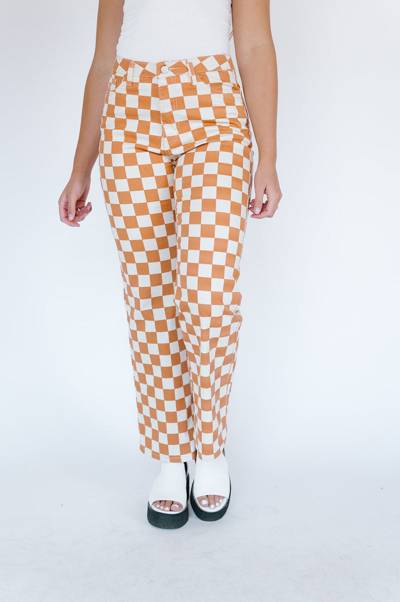 Check Up on It Checkered Pants – Boho Jeans