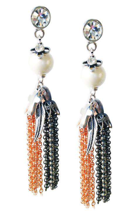 Dangle and Drop Earrings With Tassels, Pearls, Swarovski Crystals and Charms. Boho Chic Earrings, Boho Chic Jewelry.