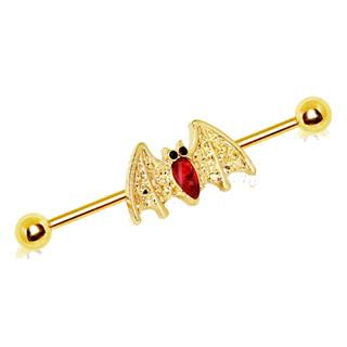 Gold Plated Industrial Barbell With Golden Blood Bat