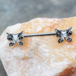 316L Stainless Steel Exotic Butterfly Nipple Bar