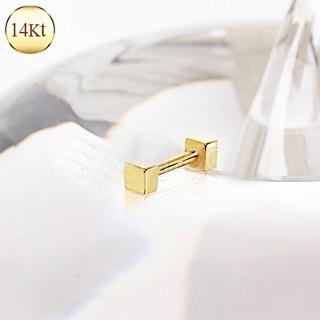 14Kt Yellow Gold Cubed Cartilage Earring