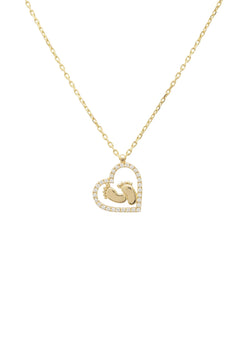 Heart Mum Pendant Necklace Gold