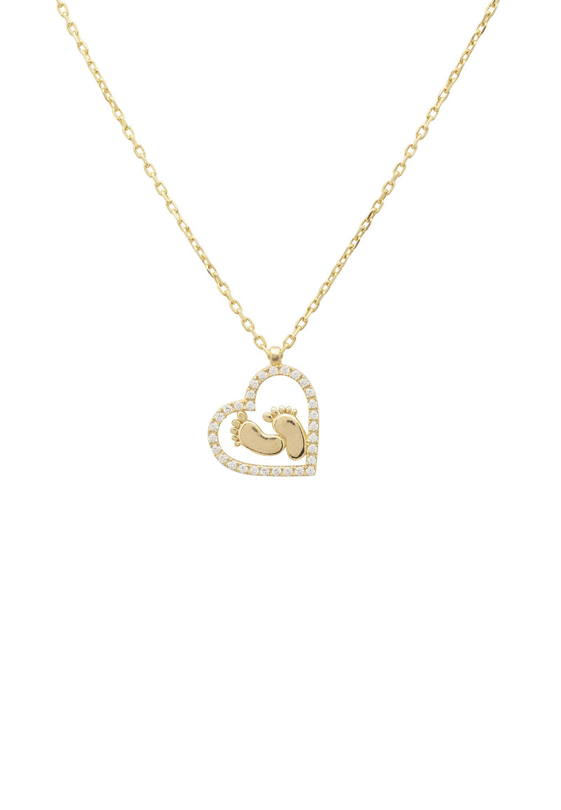 Heart Mum Pendant Necklace Gold