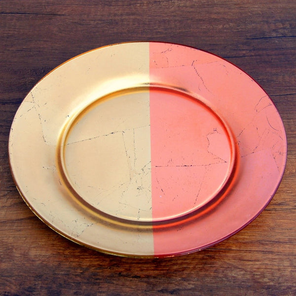 GILT MEZZO Set/4 Gold/Rose Salad Plates