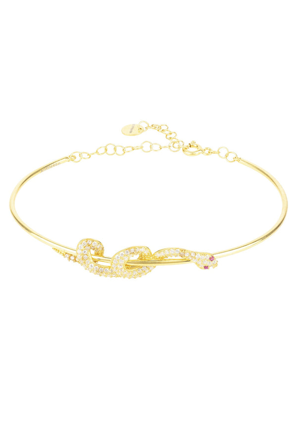 Cleopatra Serpent Snake Bangle Bracelet Gold
