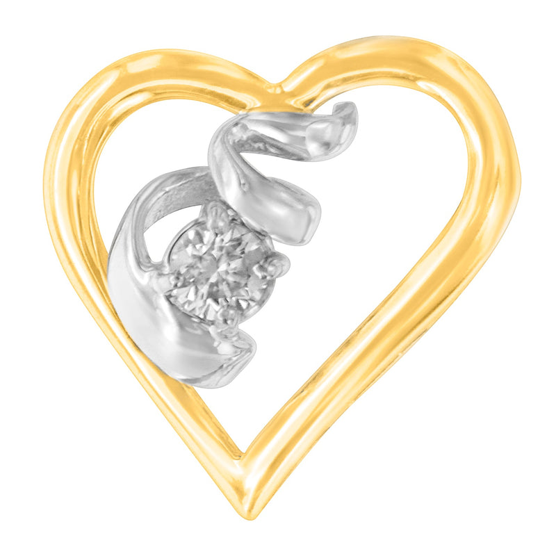 Espira 10K Two-Tone Gold 1/10 Cttw Diamond Pendant Necklace (I-J, I2-I3)