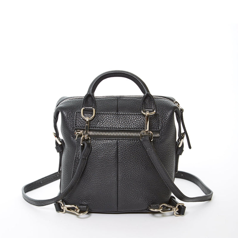 Ashley Small Black Leather Backpack