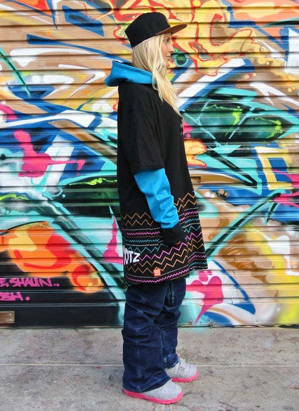 Ootz Unisex Tall Tee in Electric Aztec