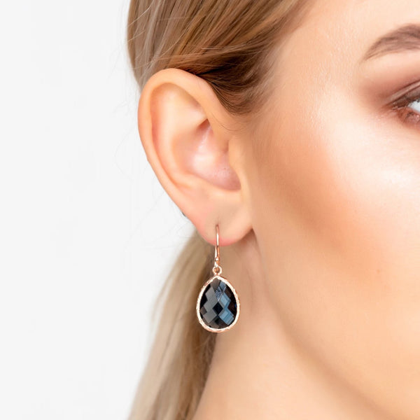 Petite Drop Earring Sapphire Hydro Rosegold