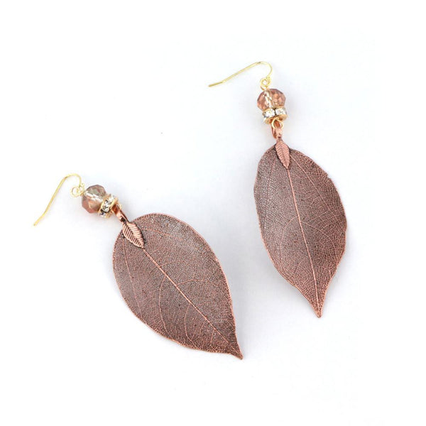 Leaf Earrings With Sterling Silver French Wires