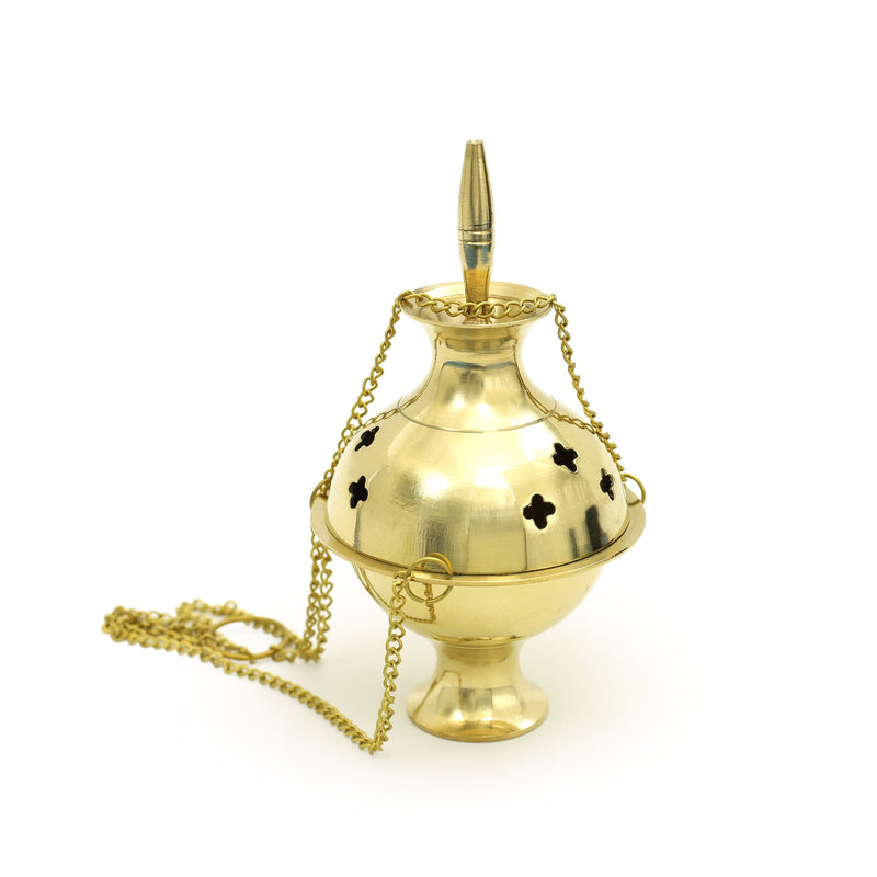 Hanging Brass Burner for Cone Incense and Resins-  4", 6" and 8"