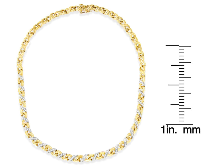 10K Yellow Gold 1 Cttw Diamond Riviera Statement Pendant Necklace (J-K, I2-I3)