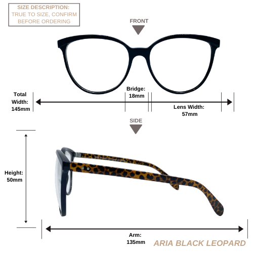 Aria | Black Leopard | Blue Light Blocking Glasses