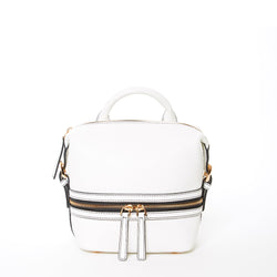 Ashley Small White Leather Backpack Purse