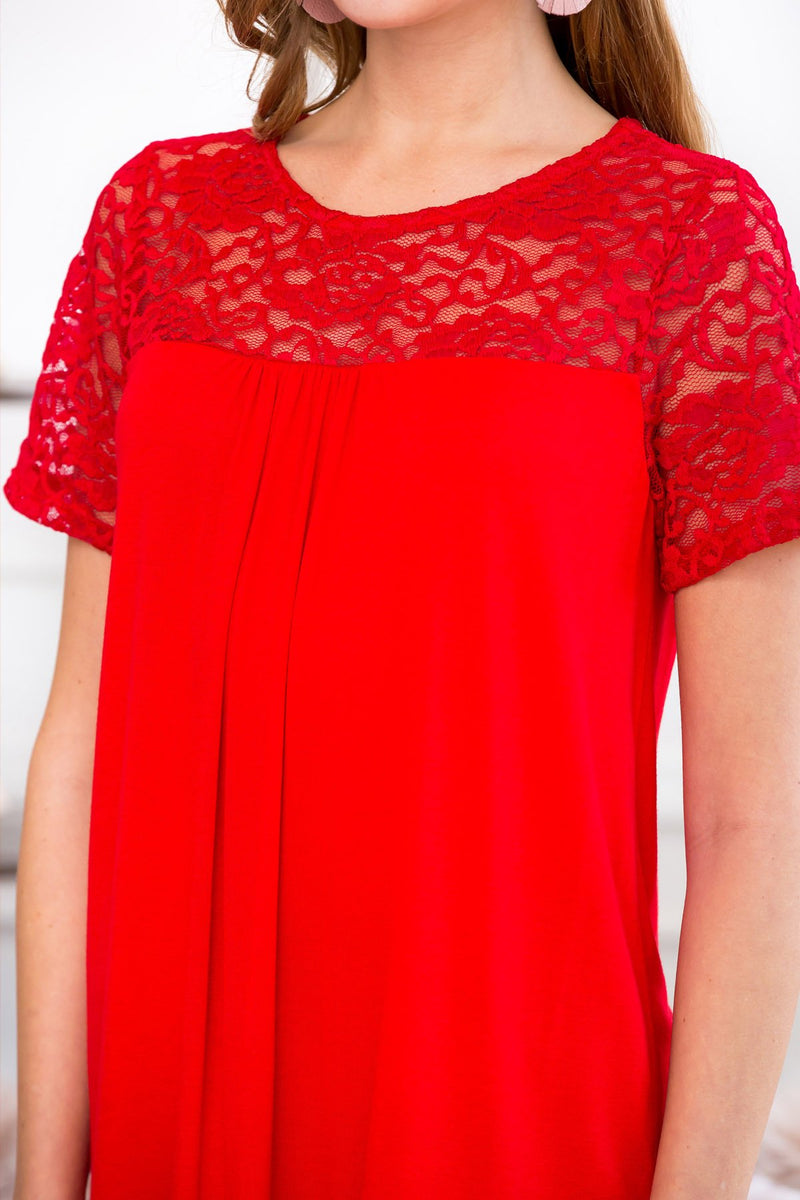 Short Sleeved Lace Detail Top
