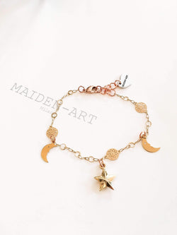 Gold Star Bracelet, Charm Bracelets, Bracelets for Women.