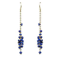 Lapis Lazuli Cascading Cluster Earrings