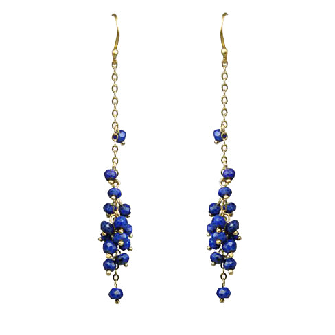 Lapis Lazuli Cascading Cluster Earrings