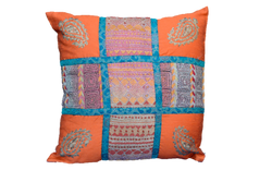 Embroidered Recycled Vintage Zari Kantha Holiday Pillow Case