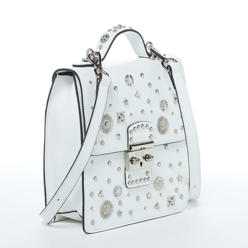 The Hollywood Backpack Leather Purse White