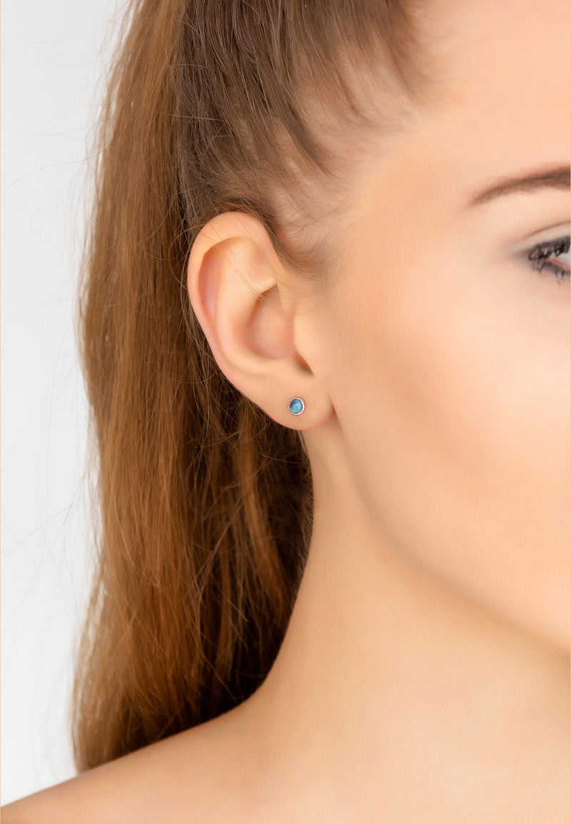 Petite Stud Earring Silver Turquoise