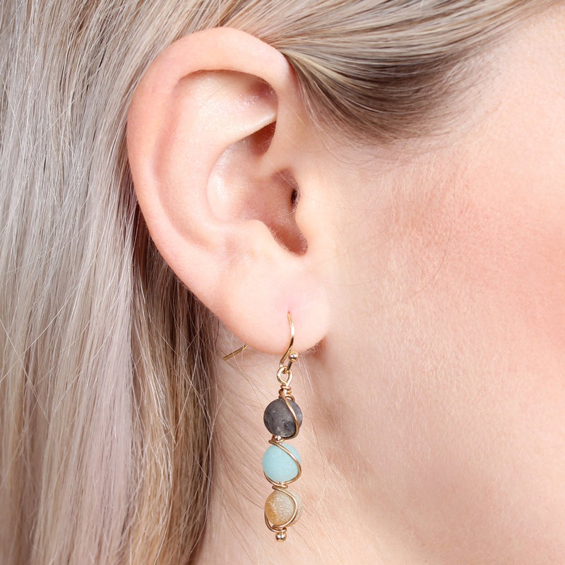 25405 - Natural Stone Wired Earrings
