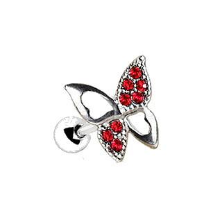316L Stainless Steel Jeweled Butterfly Cartilage Earring