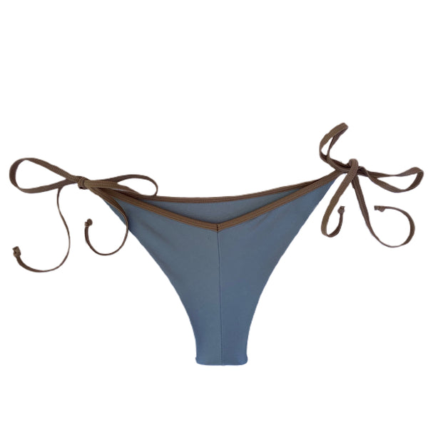 The Harlow Cheeky String Bikini Bottom in Smokey Blue