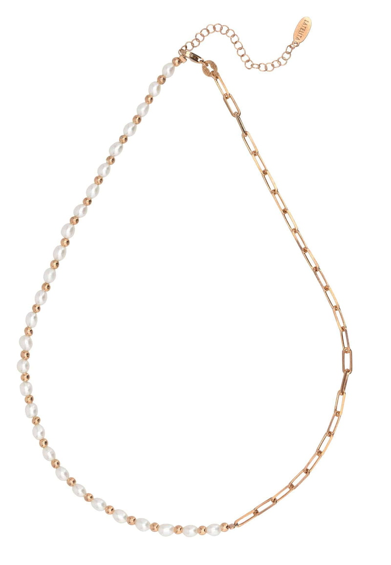 Petite Pearl Strand Necklace Rosegold