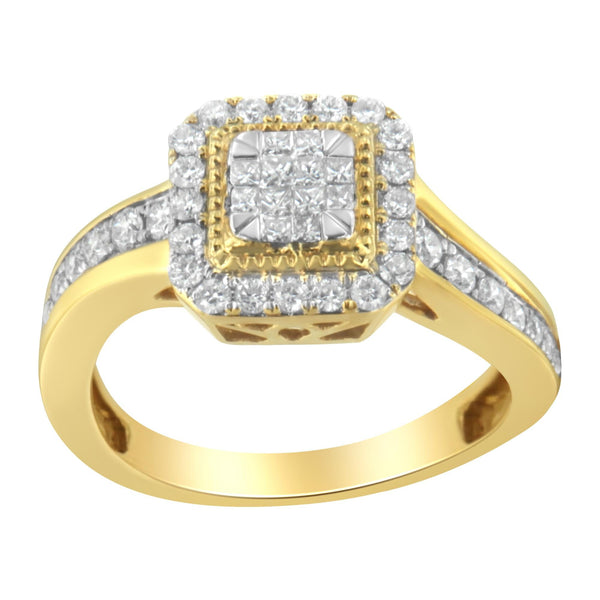 10KT Yellow Gold Diamond Cocktail Ring (5/8 Cttw, H-I Color, SI2-I1 Clarity)