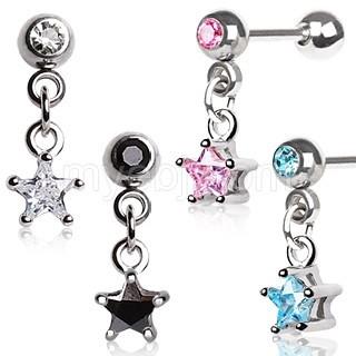 316L Surgical Steel Star Dangle Cartilage Earring