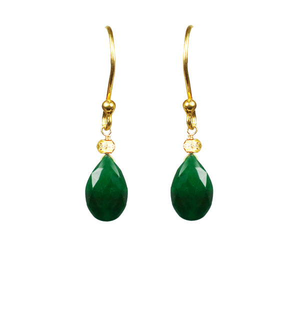 Emerald Drop Vermeil Earrings