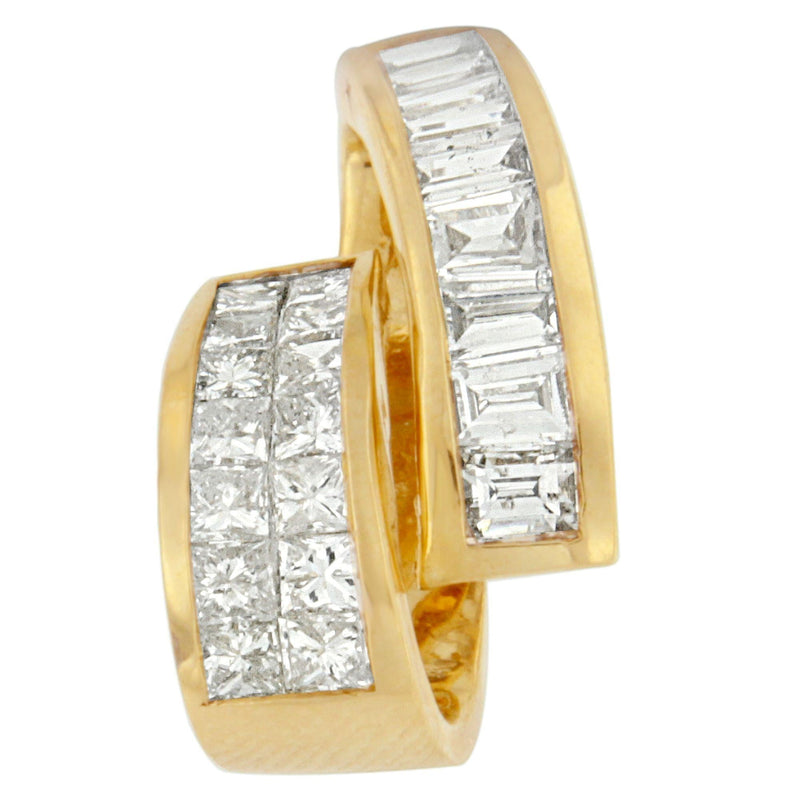 14K Yellow Gold 1 5/8 Cttw Princess and Baguette Cut Diamond Fashion Pendant Necklace (G-H, VS2-SI1)