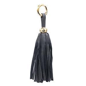 Leather Tassel - Charcoal/Gold