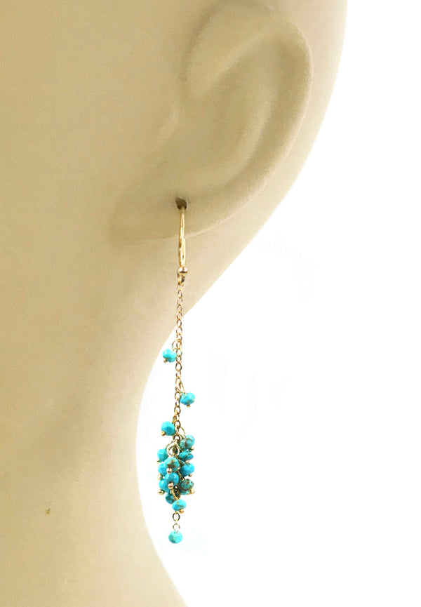 Cascading Turquoise Cluster Earrings