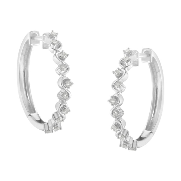 Sterling-Silver Diamond Hoop Earring (1/2 Cttw, I-J Color, I3 Clarity)