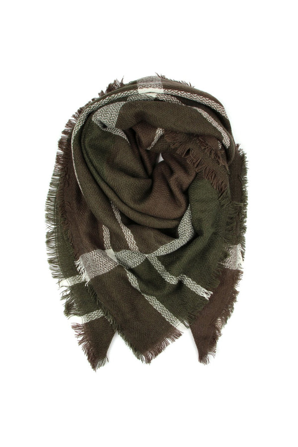 Hdf2194 - Colorblock Fringed Blanket Scarf - Style 5