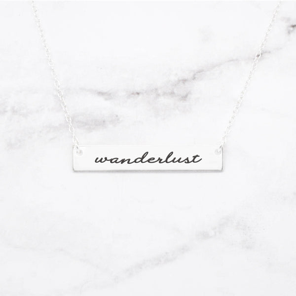 Wanderlust - Gold Quote Bar Necklace