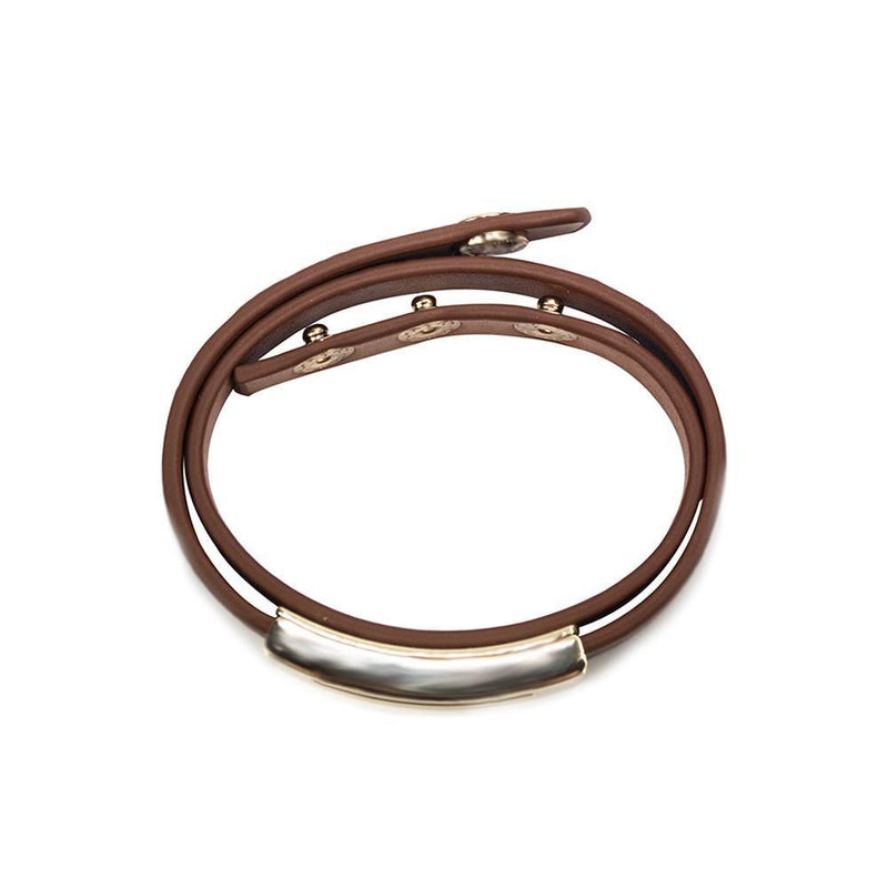 Buckled Leather Bracelet- Sienna
